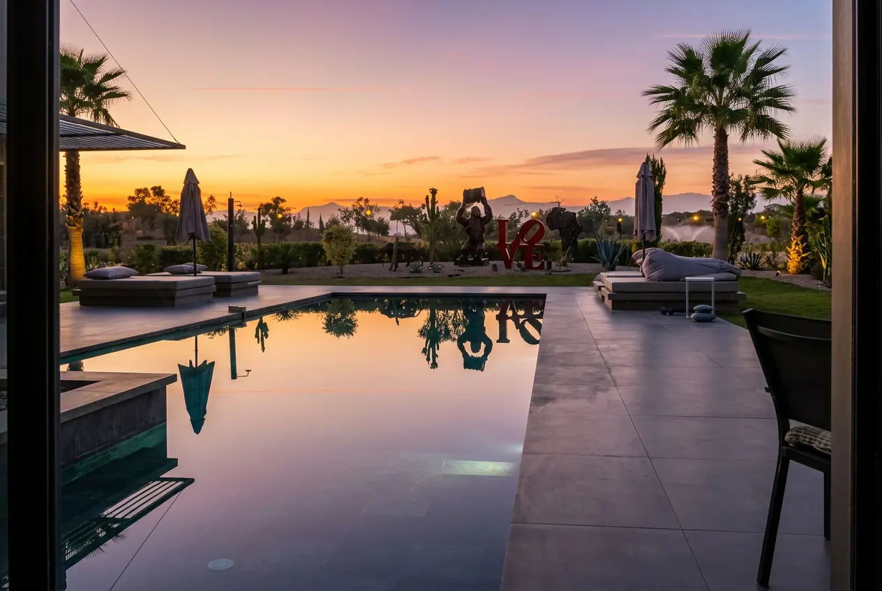 Villa Soukarya et son jardin sur le Golf d'Amelkis 3 à Marrakech